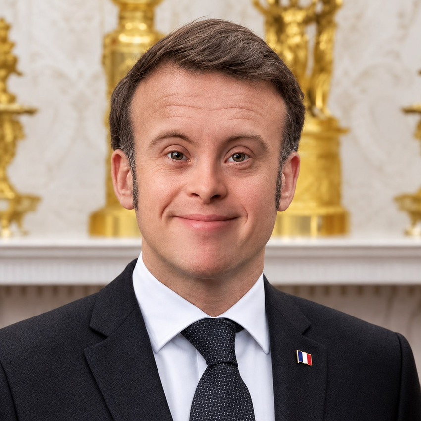 Macrontard official satirical portrait